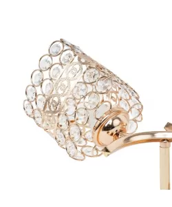 Lustra Catrina, 2*E27, Metal si Cristal, Auriu