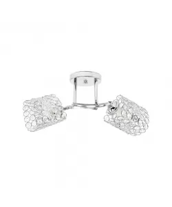 Lustra Catrina, 2*E27, Metal si Cristal, Crom