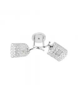 Lustra Catrina, 2*E27, Metal si Cristal, Crom
