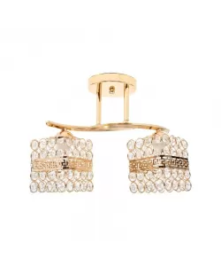 Lustra Catrina Cristal, 2*E27, Patrata, Auriu