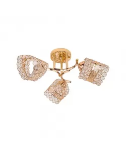 Lustra Catrina Cristal, 3*E27, Metal, Auriu