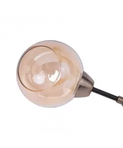 Lustra Clarice, 3*E27, Negru si Auriu, Metal cu Sticla