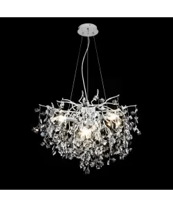 Lustra cu Cristal Konnan 6*E14 Diametru 60cm Alb