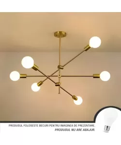 Lustra Dariya 6x E27, Metal, Auriu