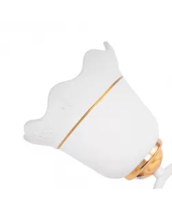 Lustra Denebola, 3*E27, Auriu cu Alb, Metal si Sticla