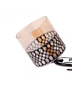 Lustra Edwin, 3*E27, Negru cu Fumuriu, Metal si Sticla