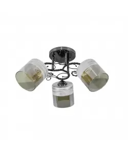 Lustra Fevronia, 3*E27, Alb, Metal si Sticla