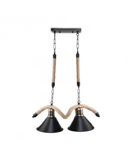 Lustra Franghie, 2*E27, Maro, Metal si Sfoara