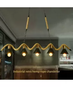 Lustra Franghie, 5*E27, Maro, Metal si Sfoara