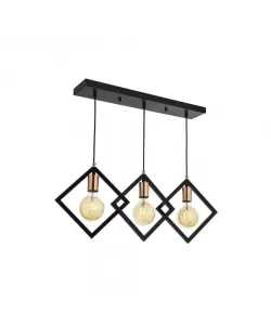 Lustra Fresi, 3*E27, Metal, Negru