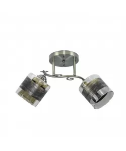 Lustra Insula, 2*E27, Bronz Antichizat, Metal si Sticla