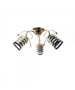 Lustra Irene, 3*E27, Auriu, Metal si Sticla