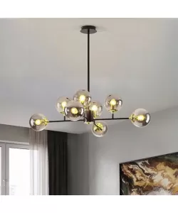 Lustra Jermija 8x E27 Auriu Negru