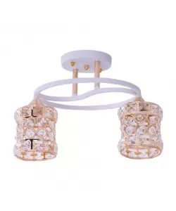 Lustra Josephina, 2*E27, Alb, Metal si Cristal