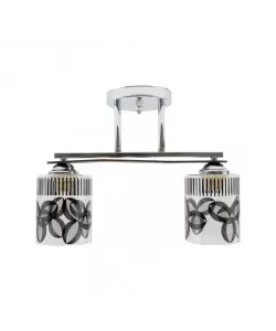 Lustra Ketisa, 2*E27, Metal, Negru si Crom