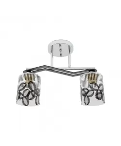 Lustra Ketisa, 2*E27, Metal, Negru si Crom