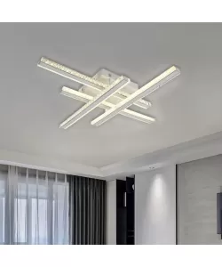 Lustra LED Abigaia cu Telecomanda, 2.4Ghz, 136W, Acril, Alb