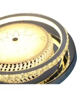 Lustra LED Agnes, 60W, Crom, Metal si Sticla, 3000/4000/6000K