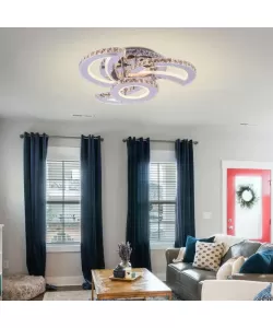 Lustra LED Albertina cu Telecomanda, 132W, Dimabila, Crom