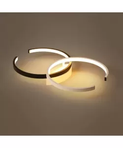 Lustra LED Alesis cu Telecomanda, 80W, Metal si Acril, Lumina Rece/Calda/Neutra, Alb cu Negru