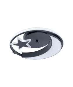 Lustra LED Alyona cu Telecomanda, 100W, Acril si Metal, Negru