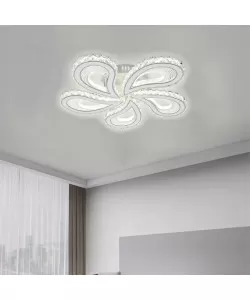 Lustra LED Amira cu Telecomanda, 2.4Ghz, 150W, Acril, Alb