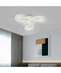 Lustra LED Amira cu Telecomanda, 2.4Ghz, 90W, Acril, Alb