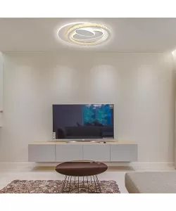 Lustra LED Andromeda cu Telecomanda, 144W, Dimabila, Alb