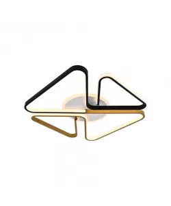 Lustra LED Aneta cu Telecomanda, 160W, Acril si Metal, Negru, Alb si Auriu