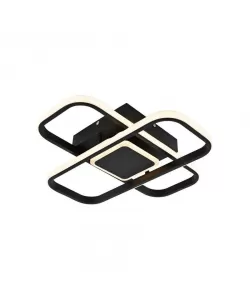 Lustra LED Anica cu Telecomanda, 120W, Acril si Metal, Negru