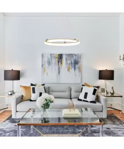 Lustra LED Anina, 24W, Lumina Rece/Calda/Neutra, Auriu