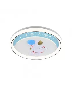 Lustra LED Astronaut cu Telecomanda, 120W, Acril si Metal, Alb, Rosu si Albastru