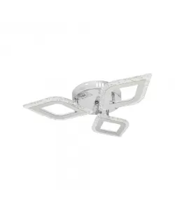 Lustra LED Auralis cu Telecomanda, 42W, Acril si Metal, 3000K/4000K/6000K, Dimabila, Crom