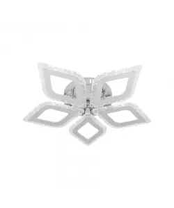 Lustra LED Auralis cu Telecomanda, 80W, Acril si Metal, 3000K/4000K/6000K, Dimabila, Crom