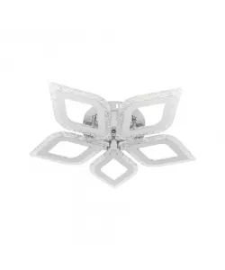 Lustra LED Auralis cu Telecomanda, 80W, Acril si Metal, 3000K/4000K/6000K, Dimabila, Crom