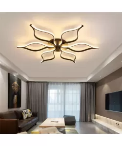 Lustra LED Ayame cu Telecomanda, 144W, 2.4GHz, Dimabila, Acril, Negru