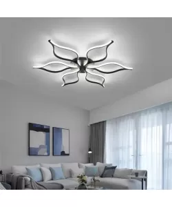 Lustra LED Ayame cu Telecomanda, 144W, 2.4GHz, Dimabila, Acril, Negru