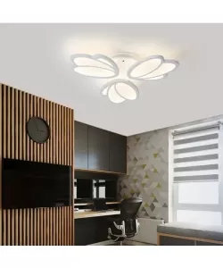 Lustra LED Aysun cu Telecomanda, 47W, Acril si Metal, Alb Lustra LED Aysun cu Telecomanda, 47W, Acril si Metal, Alb