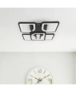 Lustra LED Balans cu Telecomanda 66W 5 Patrate Lumina Rece/Calda/Neutra Dimabila Negru Lustra LED Balans cu Telecomanda 66W 5 Patrate Lumina Rece/Calda/Neutra Dimabila Negru