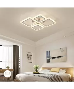 Lustra LED Balans cu Telecomanda, 120W, Acril, Dimabila, Alb