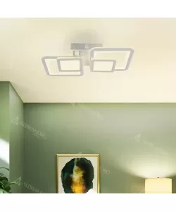 Lustra LED Balans cu Telecomanda, 48W, Acril, Lumina Rece/Calda/Neutra, Dimabila, Alb