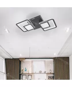 Lustra LED Balans cu Telecomanda, 48W, 2.4Ghz, Acril, Lumina Rece/Calda/Neutra, Dimabila, Negru