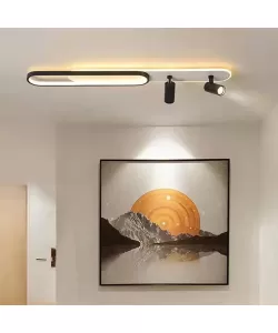 Lustra LED Bastet, 60W, Acril, Alb si Negru