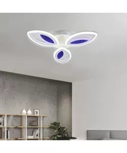 Lustra LED Berda cu Telecomanda, 2.4Ghz, 72W, RGB, Acril, Alb