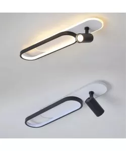 Lustra LED Berta, 24W, Acril si Metal, Alb si Negru Lustra LED Berta, 24W, Acril si Metal, Alb si Negru