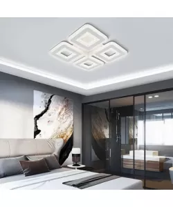 Lustra LED Calina cu Telecomanda, 2.4Ghz, 120W, Acril, Alb