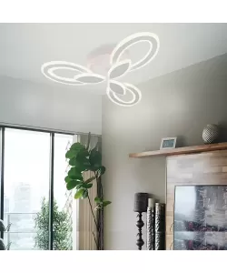 Lustra LED Calista cu Telecomanda, 2.4Ghz, 60W, Acril, Alb