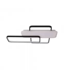 Lustra LED Carolina cu Telecomanda, 126W, Negru si Alb, Acril, Dimabila