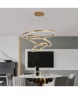 Lustra LED Casiana cu Telecomanda, 130W, Auriu, Dimabila