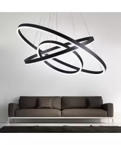 Lustra LED Casiana cu Telecomanda, 130W, Negru, Dimabila Lustra LED Casiana cu Telecomanda, 130W, Negru, Dimabila